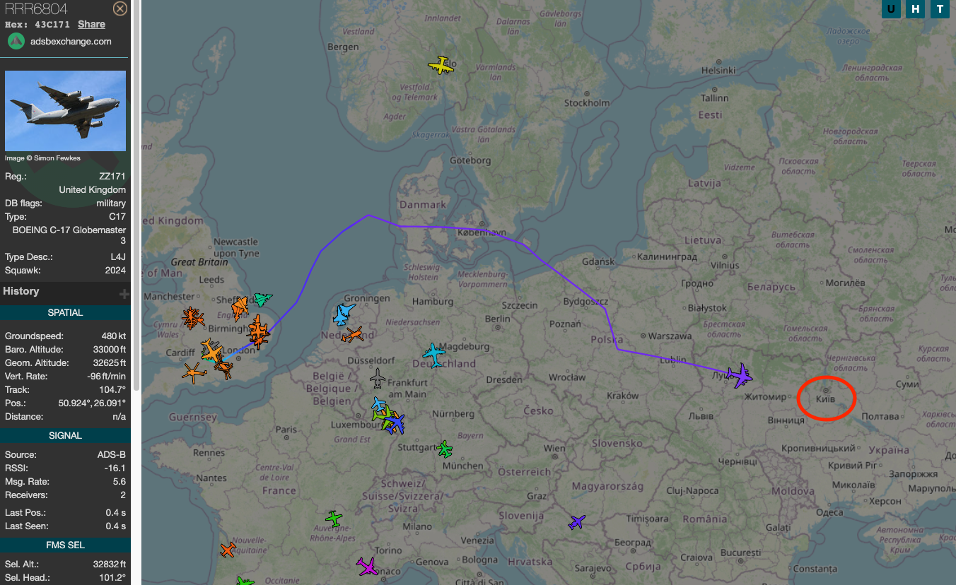 RAF flight to Ukraine